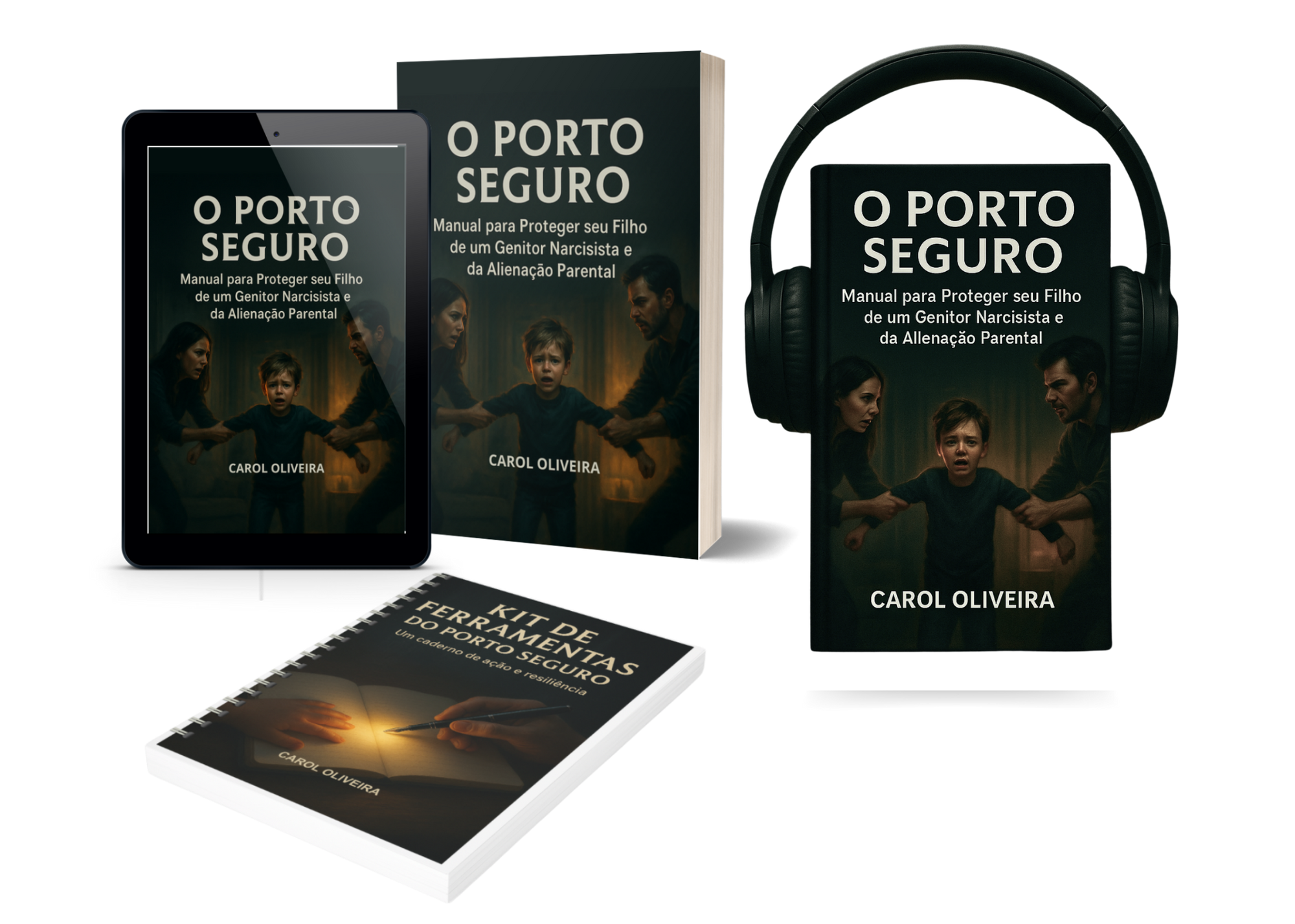 Kit completo O Porto Seguro - E-book, livro físico, audiobook e caderno de ferramentas práticas